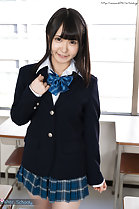 Momoki Nozomi in classroom wearing uniform