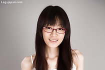 Mikami Ayaka in glasses strips short skirt and spreads her legs